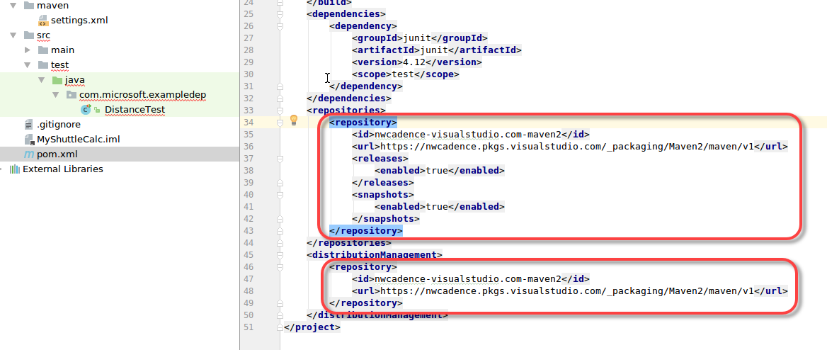 Updating the repo settings in pom.xml