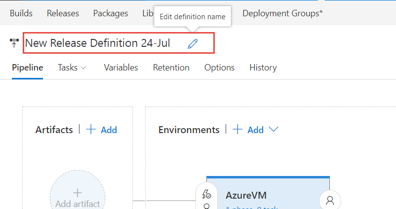 Rename release definition