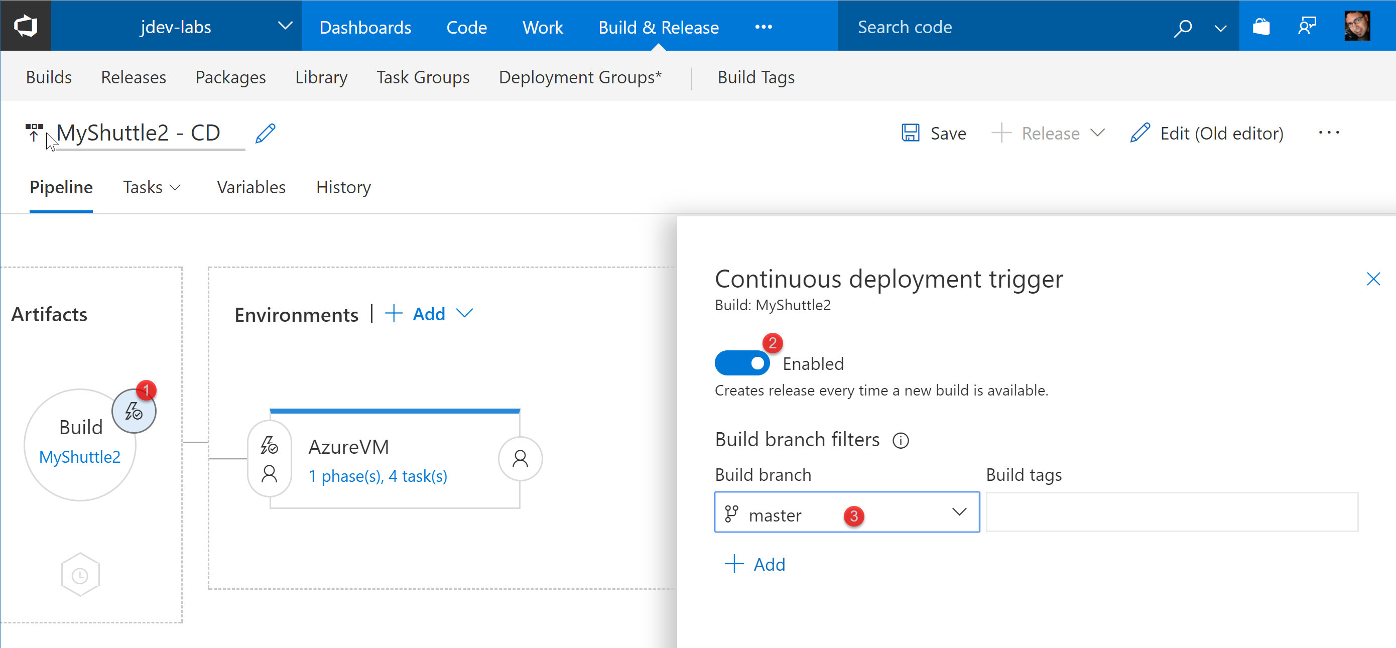 Continuous Deployment trigger