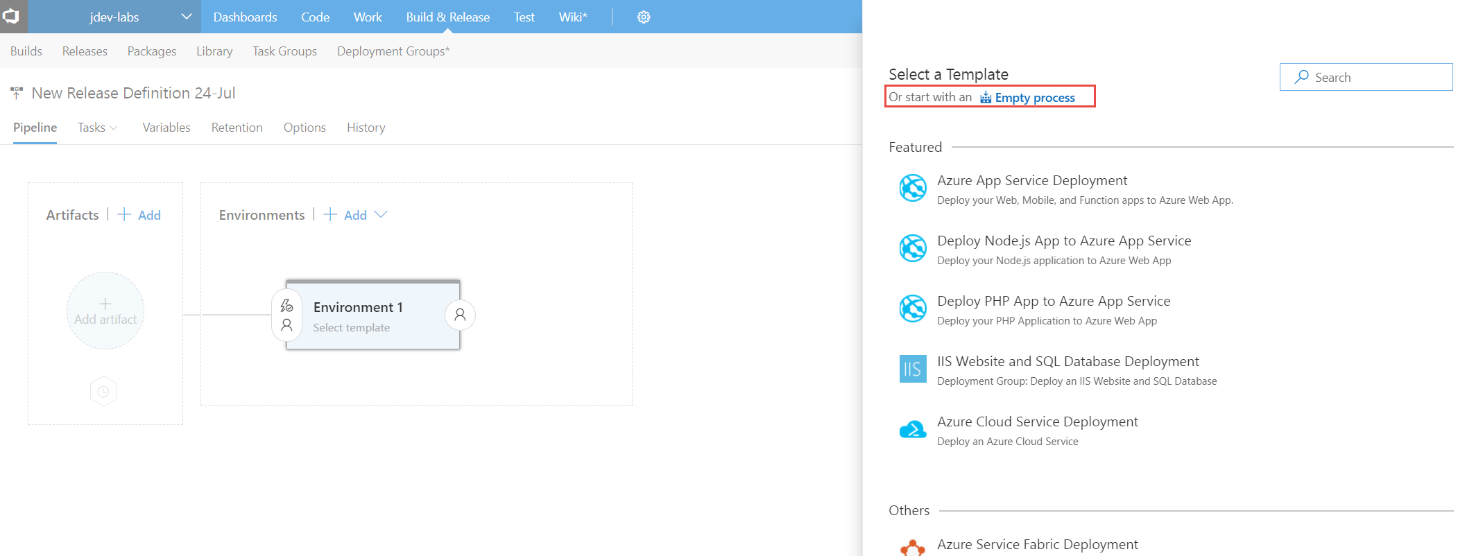 Select empty process