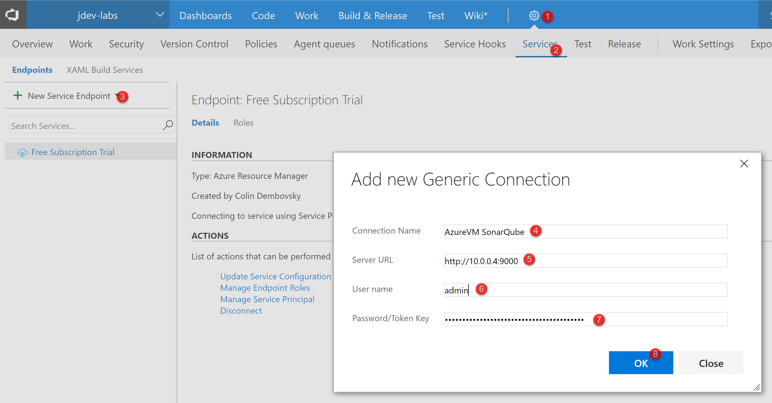 Create the Sonarqube Endpoint