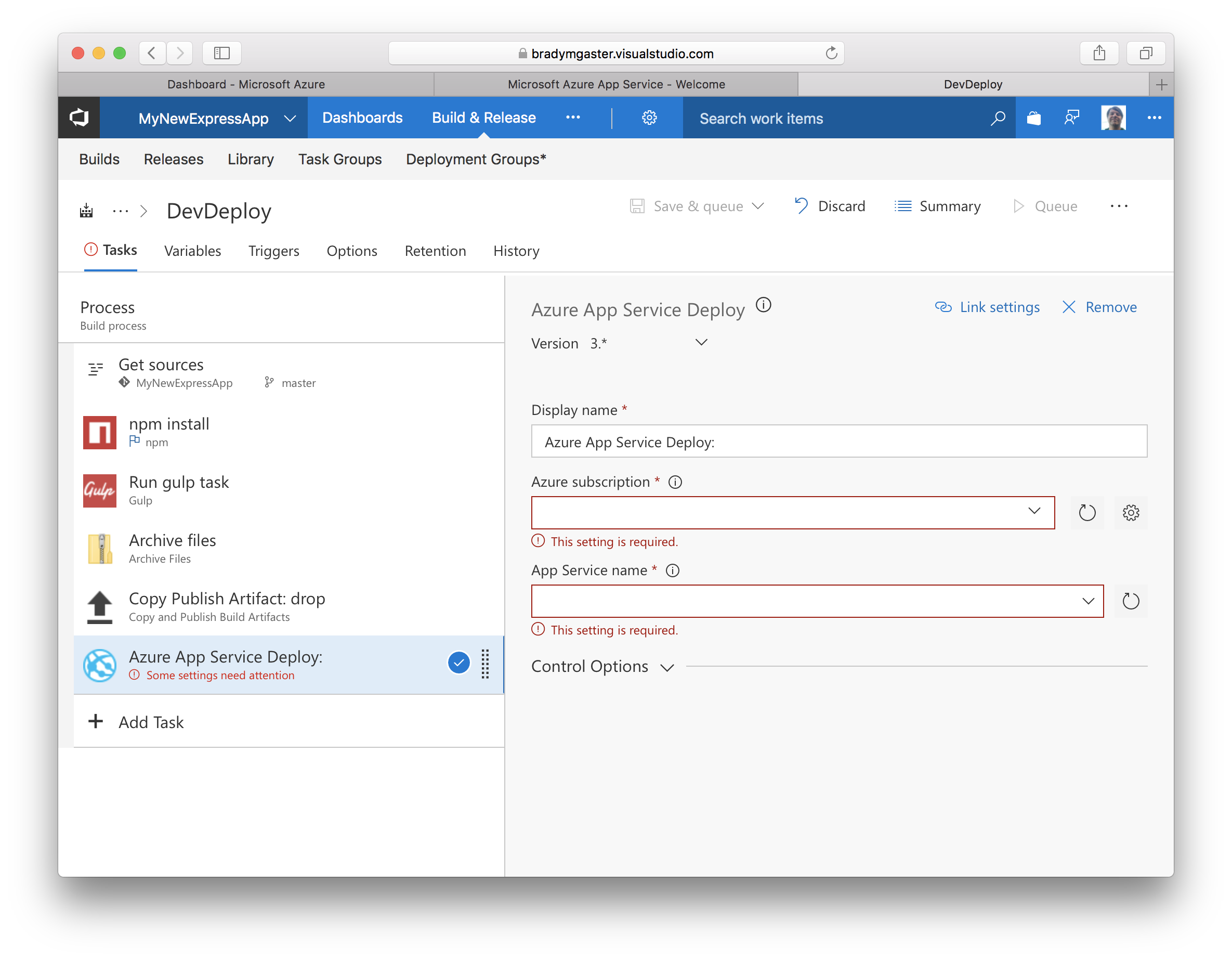 Set up the deploy parameters