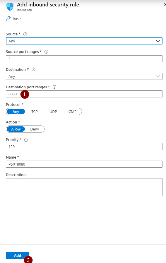 Accept 8080 inbound port