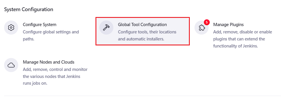 Global Tool Configuration