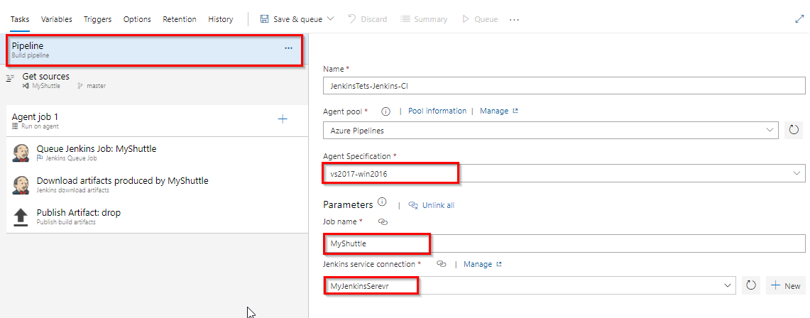 Jenkins Settings in Team Build