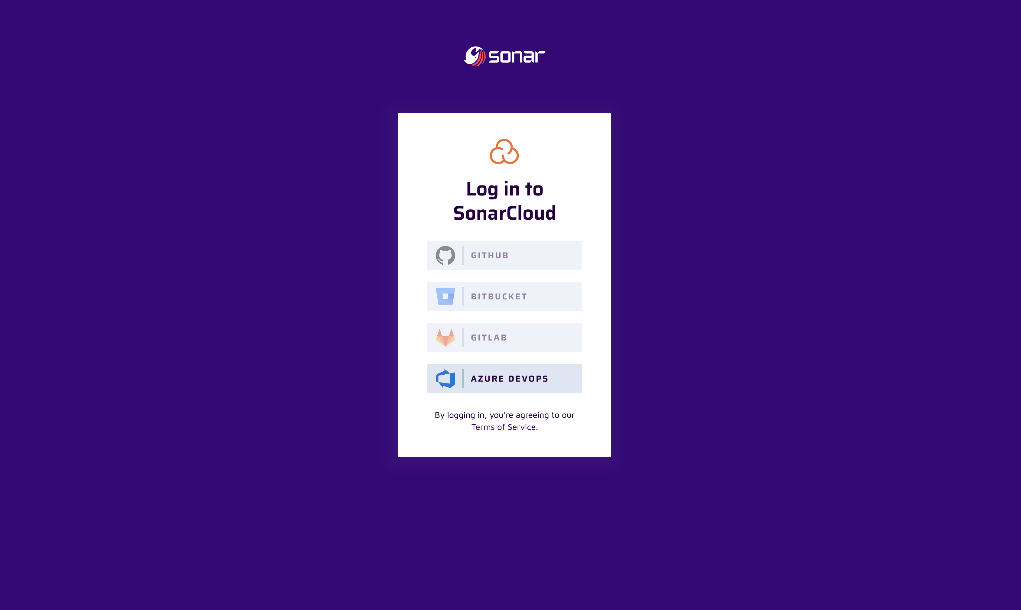 SonarCloud Login